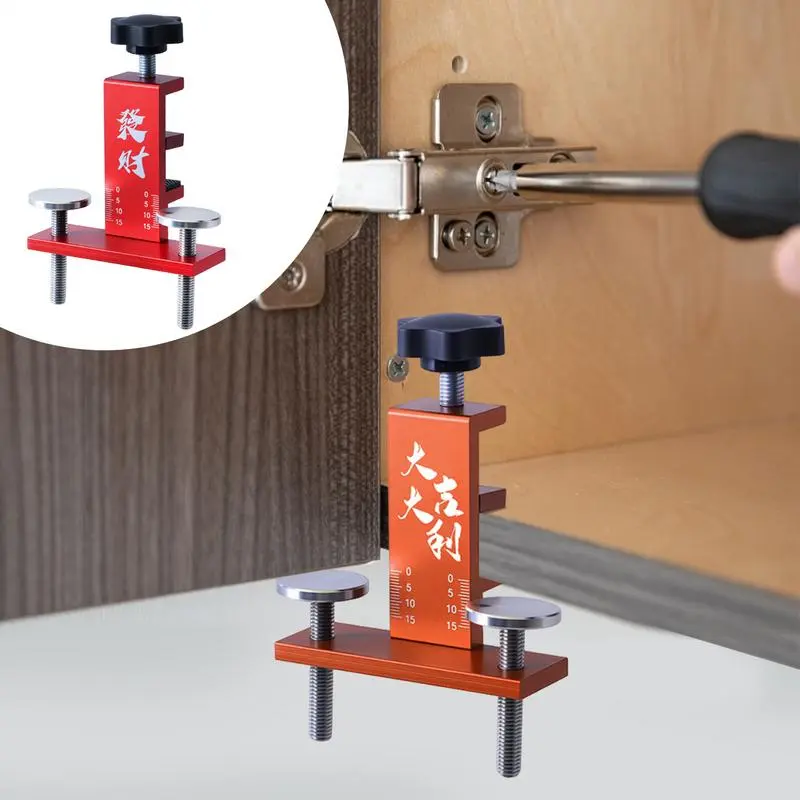 Door Installation Positioner Cabinet Hardware Jig with Adjustable Clamp Range Punch Locator Cabinet Installation Tool