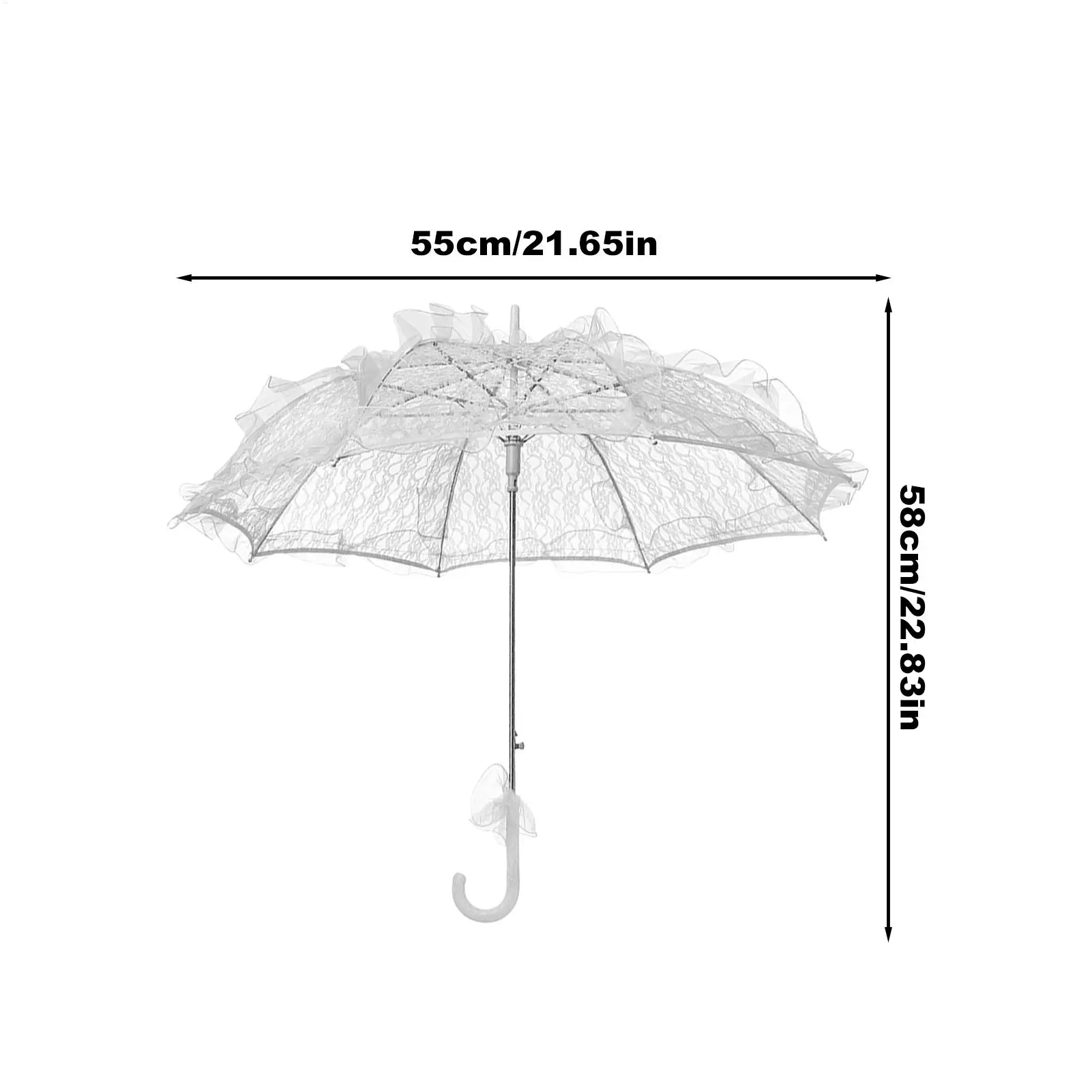 White Lace Umbrella White Lace Parasol For Bridal Romantic Decoration Fairy-Tale Lady Accessories For Adults Teens Girls Kids