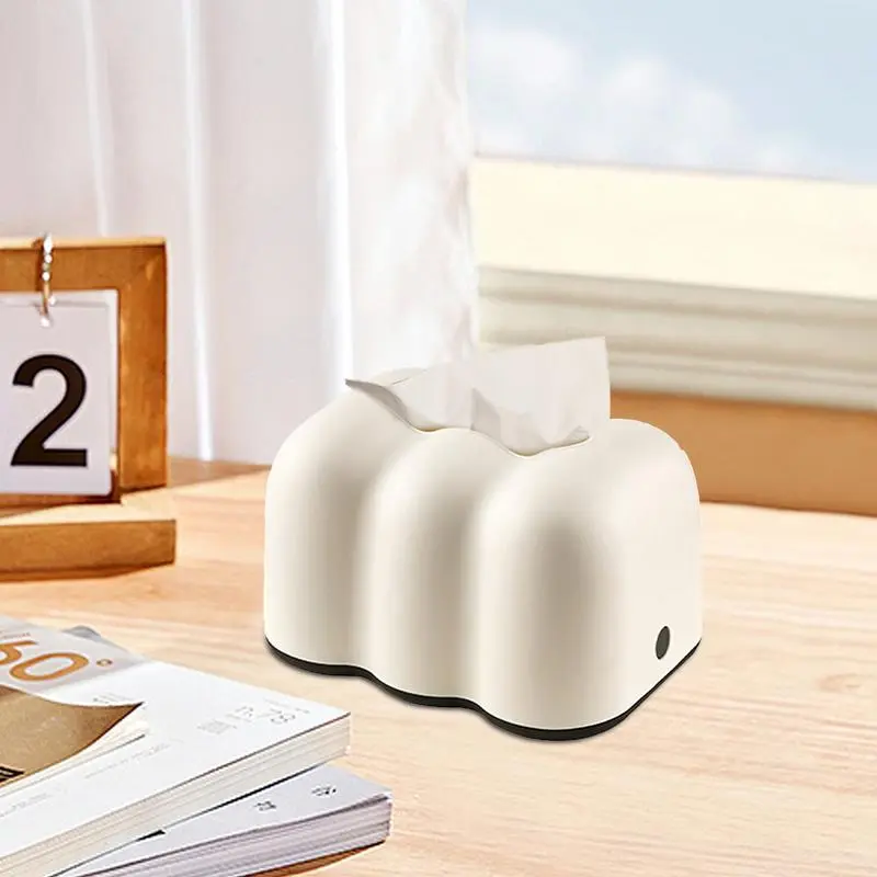 Tissue Box Dispenser Cloud Shape Multifunctional Tabletop Draw Paper Container Smooth Paper Extraction Tissue Holder For