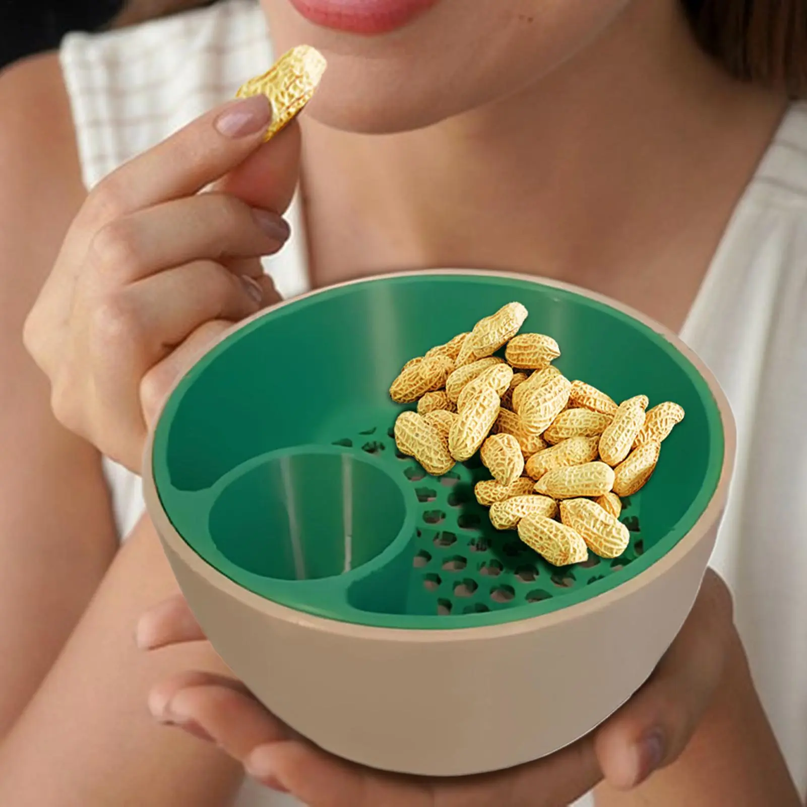 Snack Nut Bowl 2-in-1 3D Printed Nut Holder Bowl For Snacks 3D Printed Double Layer Serving Dish With Shell Container Storage