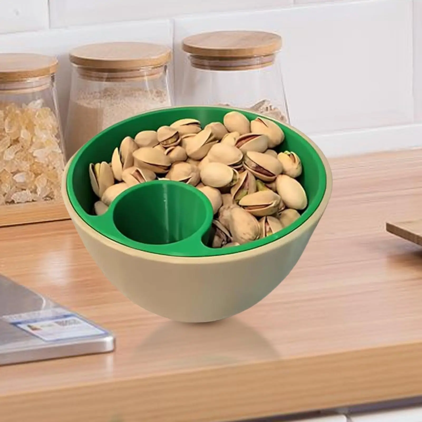 Snack Nut Bowl 2-in-1 3D Printed Nut Holder Bowl For Snacks 3D Printed Double Layer Serving Dish With Shell Container Storage