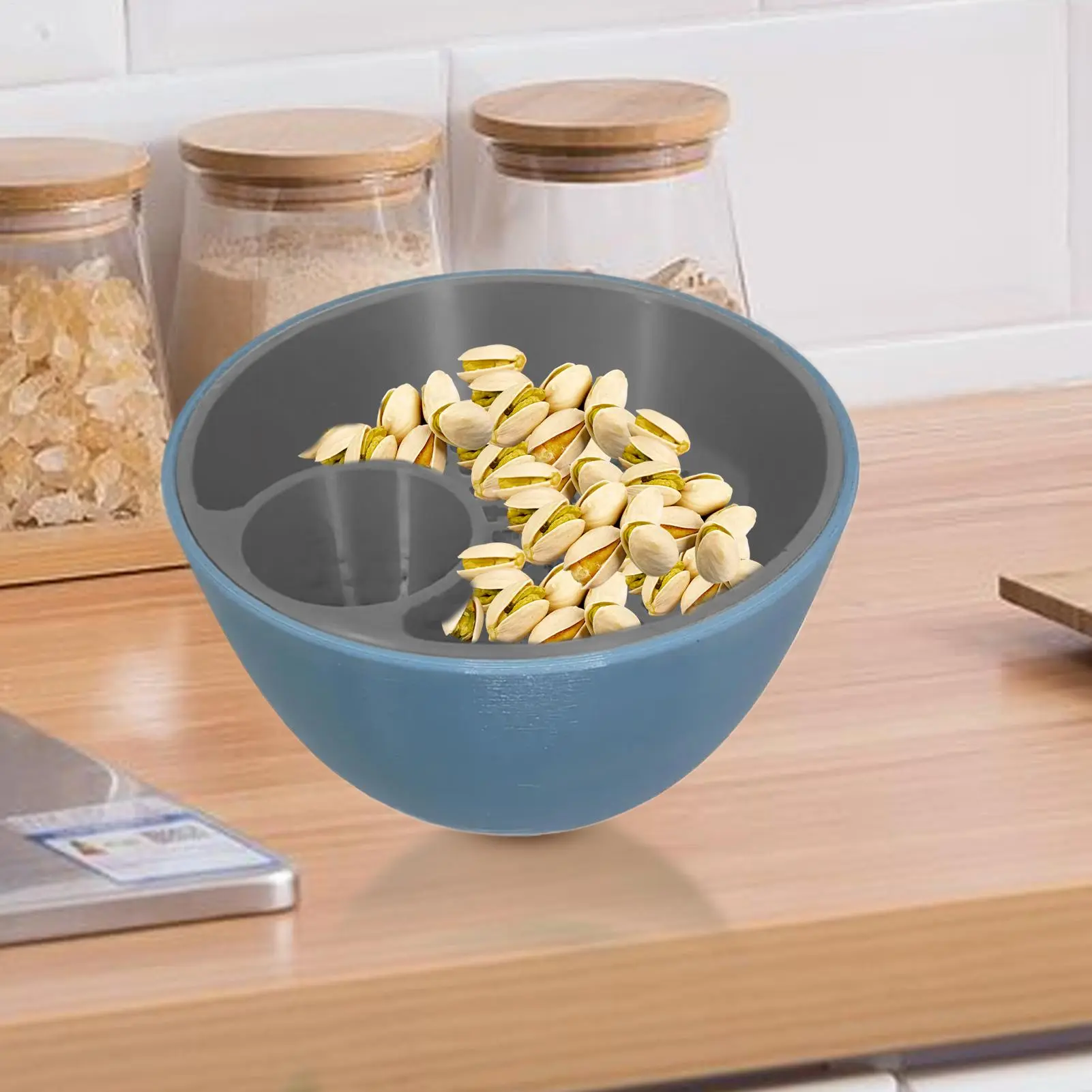 Snack Nut Bowl 2-in-1 3D Printed Nut Holder Bowl For Snacks 3D Printed Double Layer Serving Dish With Shell Container Storage