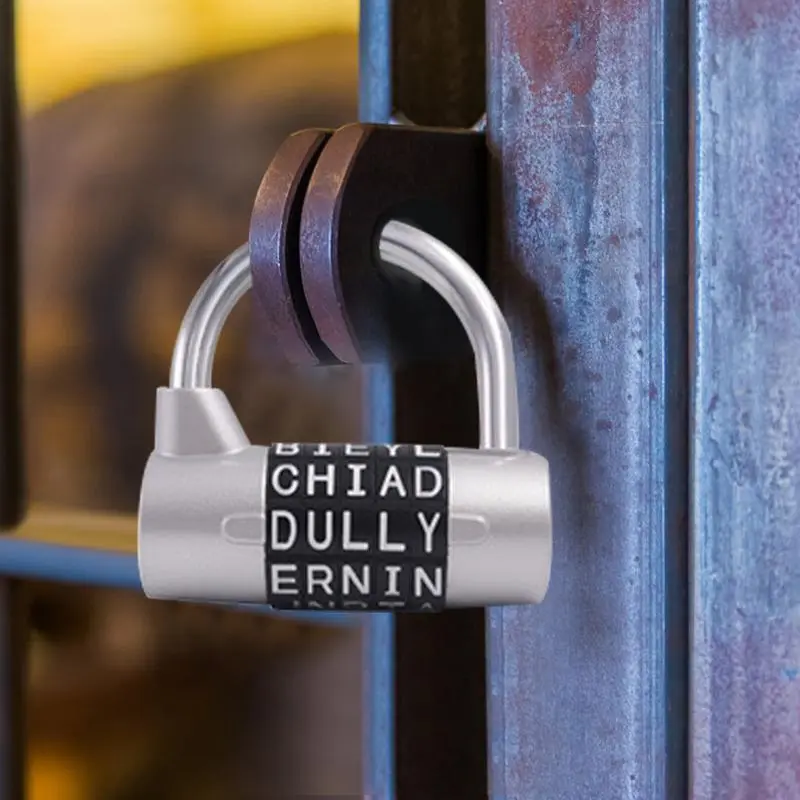 Word Lock Locker Combination Lock Heavy Duty Password Padlock Safety Padlock for School Gym Locker,Sports Locker,Fence,Toolbox