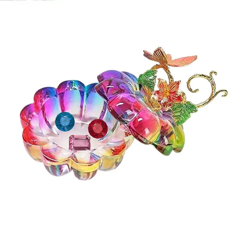 Crystal Butterfly Jewelry Box Crystal Trinket Organizer Display Cases Exquisite Earrings Treasure Organizer Necklace Ring box