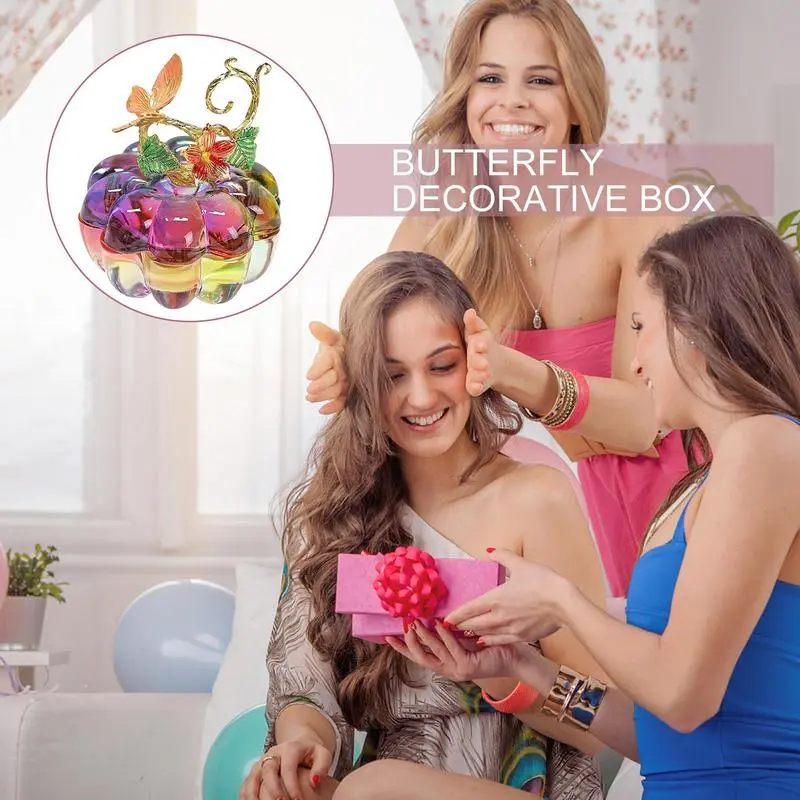 Crystal Butterfly Jewelry Box Crystal Trinket Organizer Display Cases Exquisite Earrings Treasure Organizer Necklace Ring box