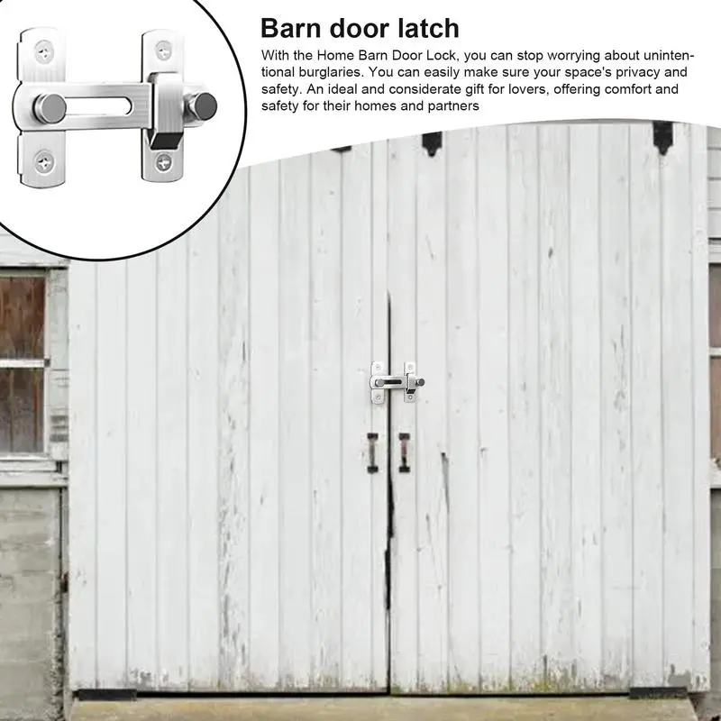 Security Gate Latch For Barn Stainless Steel Latch For Barn Gate Heavy-Duty Sliding Door Latch Barn Lock For Fence Window