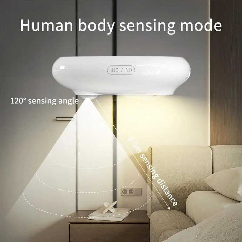 Human Body Induction Night Lamp Motion Activated For Bedside Compact Intelligent Sensor LED Lamp For Hallway Bathroom Cabinets