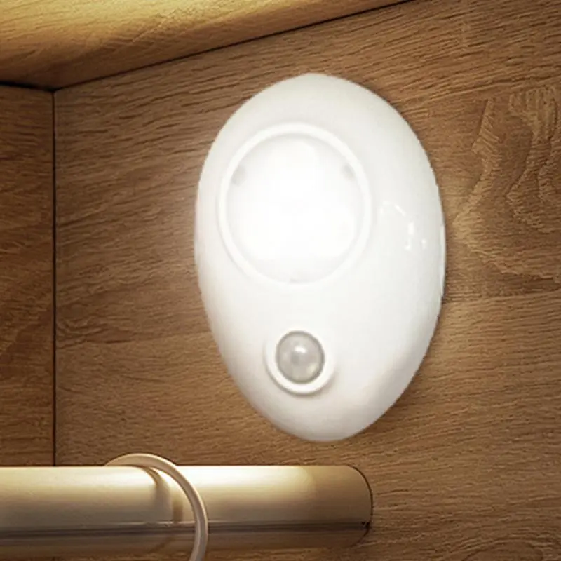 Human Body Induction Night Lamp Motion Activated For Bedside Compact Intelligent Sensor LED Lamp For Hallway Bathroom Cabinets