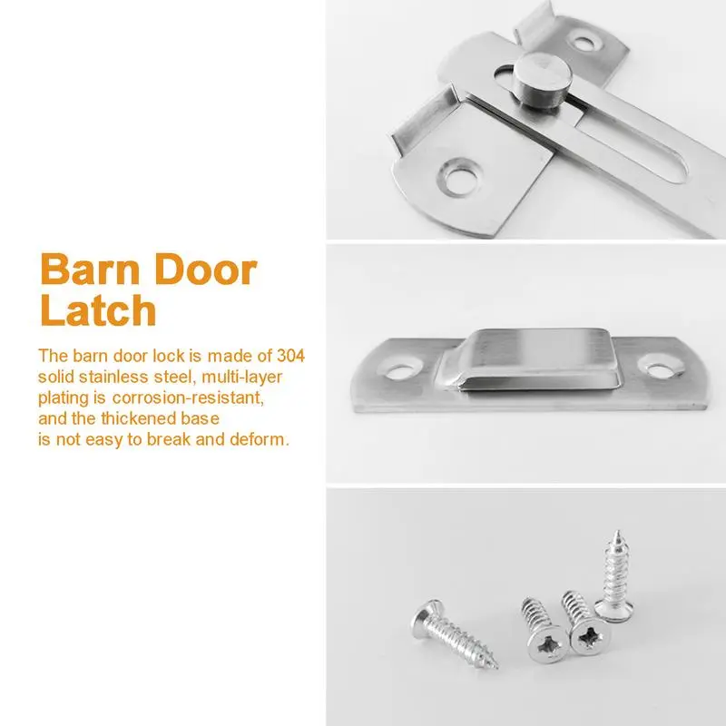Security Gate Latch For Barn Stainless Steel Latch For Barn Gate Heavy-Duty Sliding Door Latch Barn Lock For Fence Window