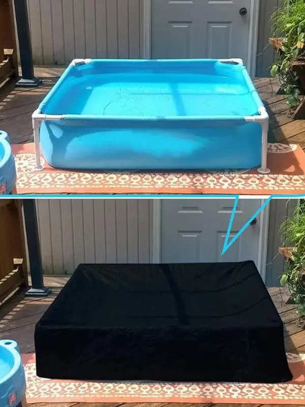 Rectangular Pool Covers Outdoor Pool Covers Rectangular Frame Swimming Pond UV Resistant Dust-Proof Protector Cover Shading Net