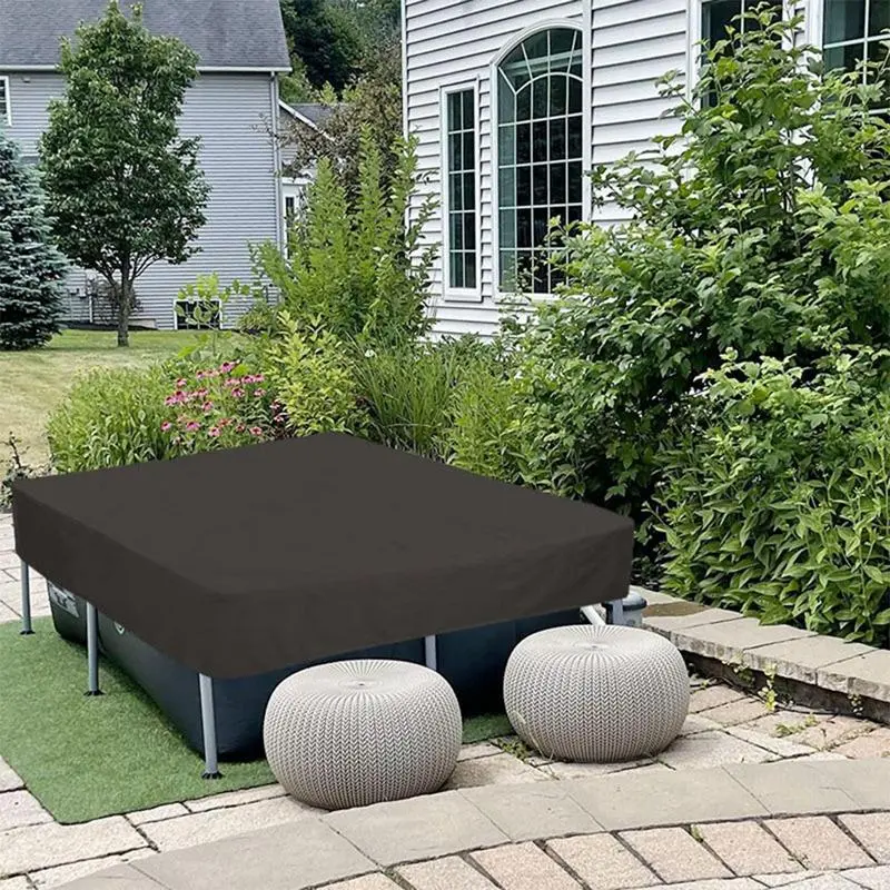 Rectangular Pool Covers Outdoor Pool Covers Rectangular Frame Swimming Pond UV Resistant Dust-Proof Protector Cover Shading Net
