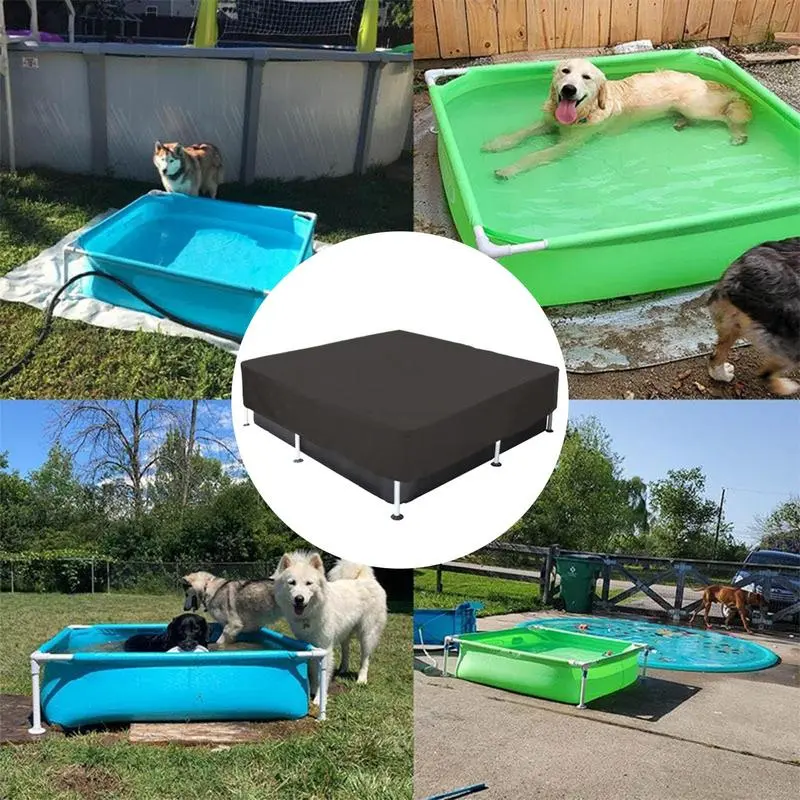 Rectangular Pool Covers Outdoor Pool Covers Rectangular Frame Swimming Pond UV Resistant Dust-Proof Protector Cover Shading Net