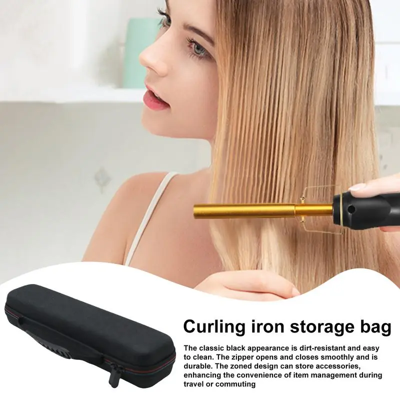 Curling Iron Case Dustproof Hair Straightener Bag With Handle Shock Resistant Travel Organization for Curling Wand Straightening