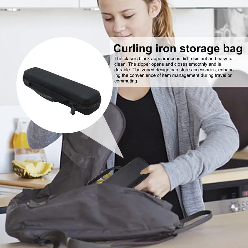 Curling Iron Case Dustproof Hair Straightener Bag With Handle Shock Resistant Travel Organization for Curling Wand Straightening