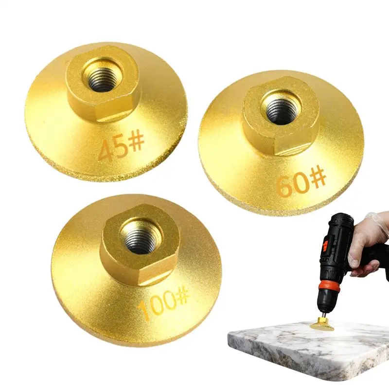 Flat Grinding Head Grinding Cup Wheel M10 Brazing Grinder Discs Brazed Flat Grinding Head Replacement Abrasive Polishing Stone