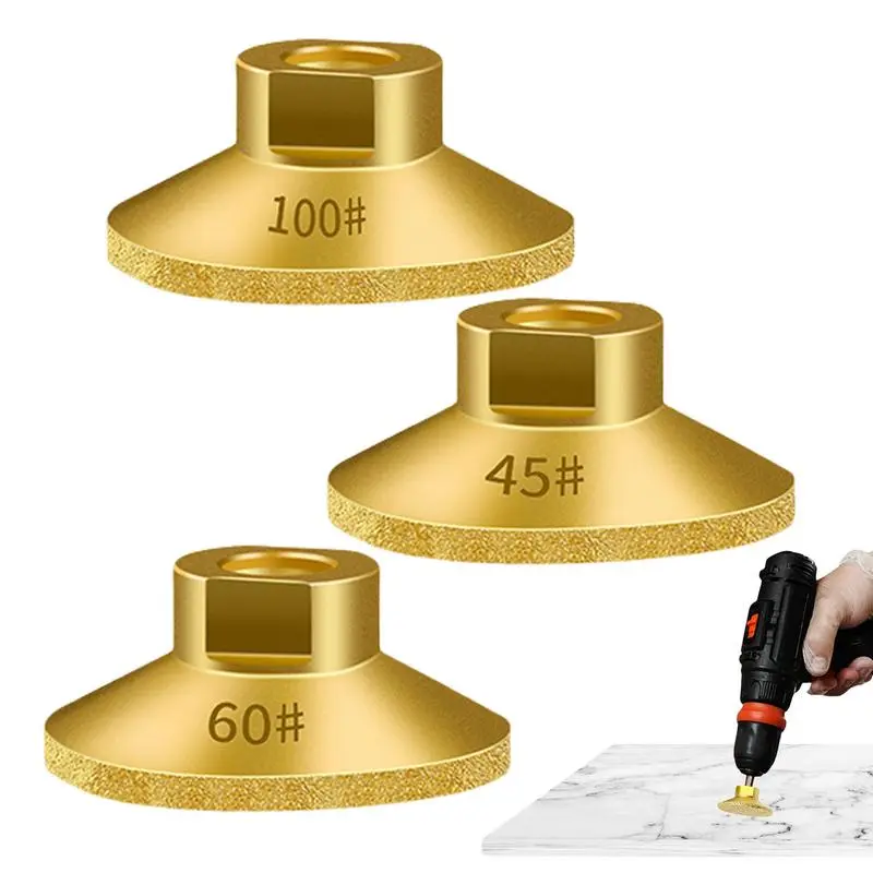 Flat Grinding Head Grinding Cup Wheel M10 Brazing Grinder Discs Brazed Flat Grinding Head Replacement Abrasive Polishing Stone