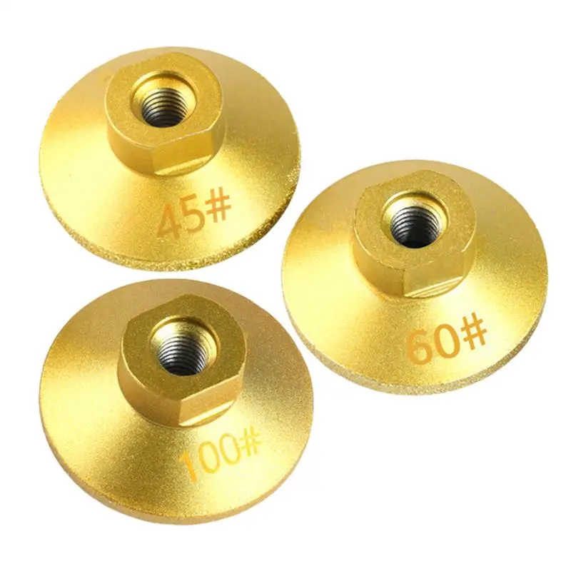 Flat Grinding Head Grinding Cup Wheel M10 Brazing Grinder Discs Brazed Flat Grinding Head Replacement Abrasive Polishing Stone