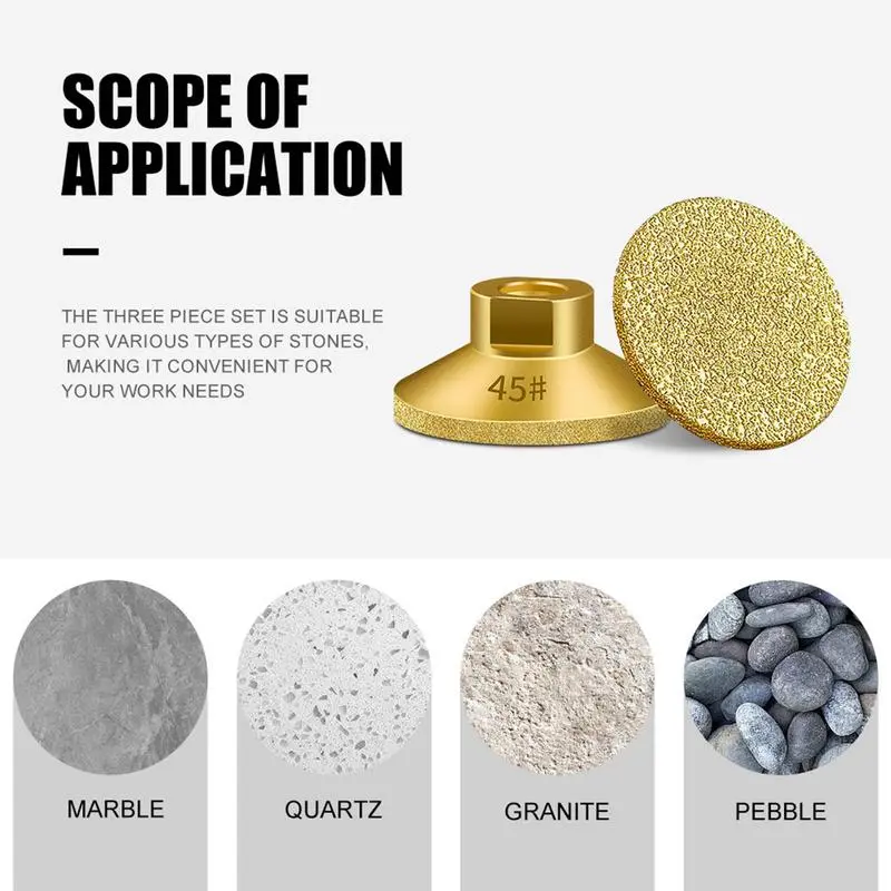 Flat Grinding Head Grinding Cup Wheel M10 Brazing Grinder Discs Brazed Flat Grinding Head Replacement Abrasive Polishing Stone