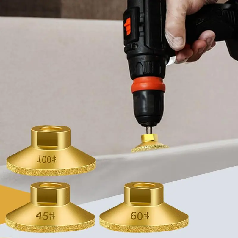 Flat Grinding Head Grinding Cup Wheel M10 Brazing Grinder Discs Brazed Flat Grinding Head Replacement Abrasive Polishing Stone