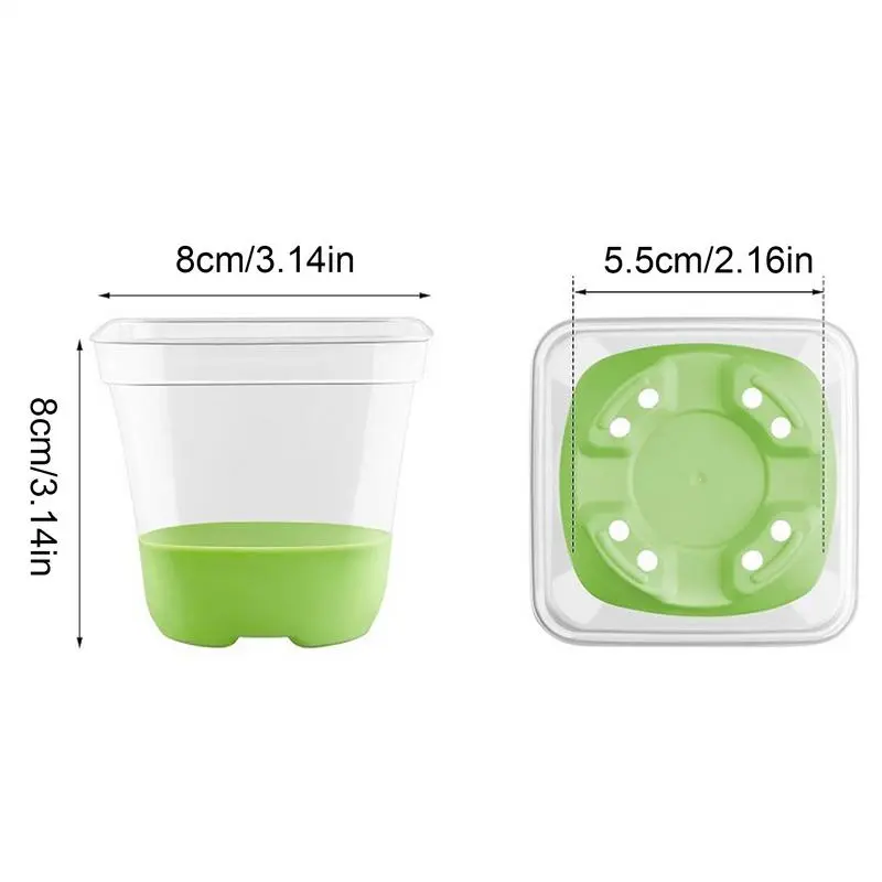 12pcs Clear Nursery Pots Transparent Plastic Planter Seed Starting Pot Flower Plant Contaianter Nursery Starting Tray With Hole