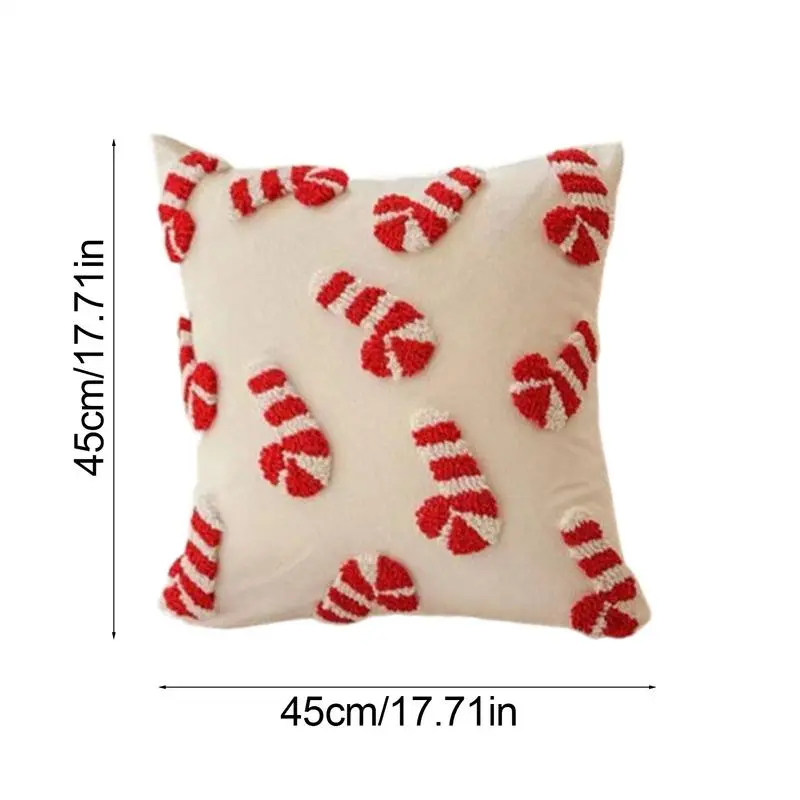 Winter Throw Pillow Covers Peppermint Candy Cushion Covers 45x45cm/18x18inch Peppermint Candy Winter Cushion Covers For