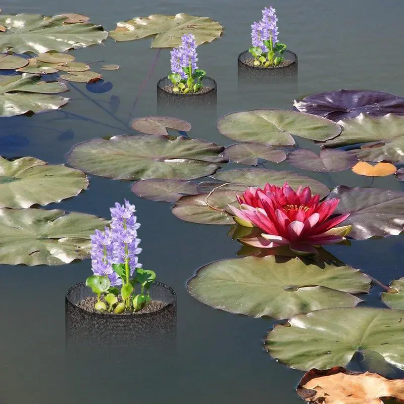 Aquatic Plant Basket Floating Pot For Pond Plants 4X Floating Aquatic Mesh Breathable Planting Bags For Water Planting Indoor