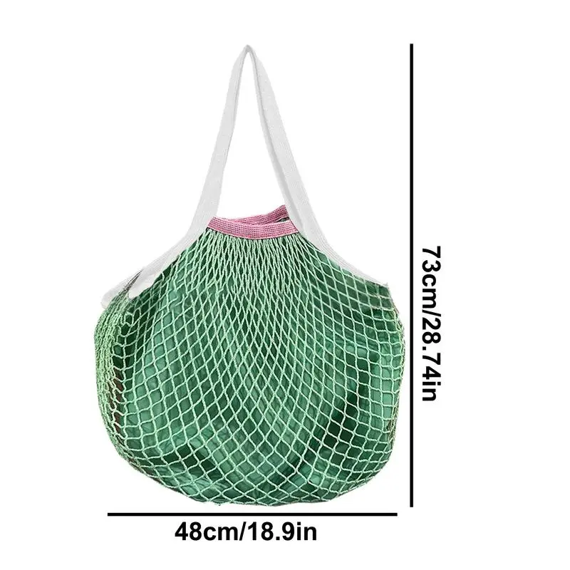 Grocery Mesh Bags Reusable Grocery Mesh Bags With Lining Reusable Shoulder Tote With Lining Long Handle Large Capacity Produce