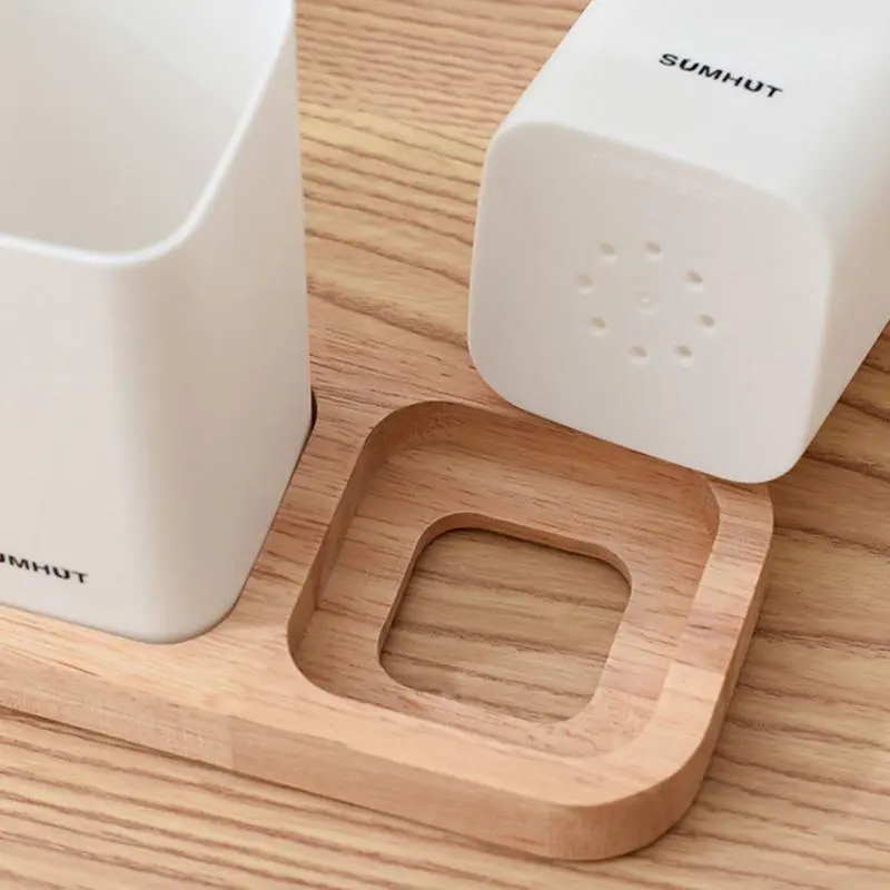 Kitchen Utensil Holder For Countertop Kitchen Utensil Holder With Wood Base Utensil Holder Comfortable Grip For Kitchen Bathroom