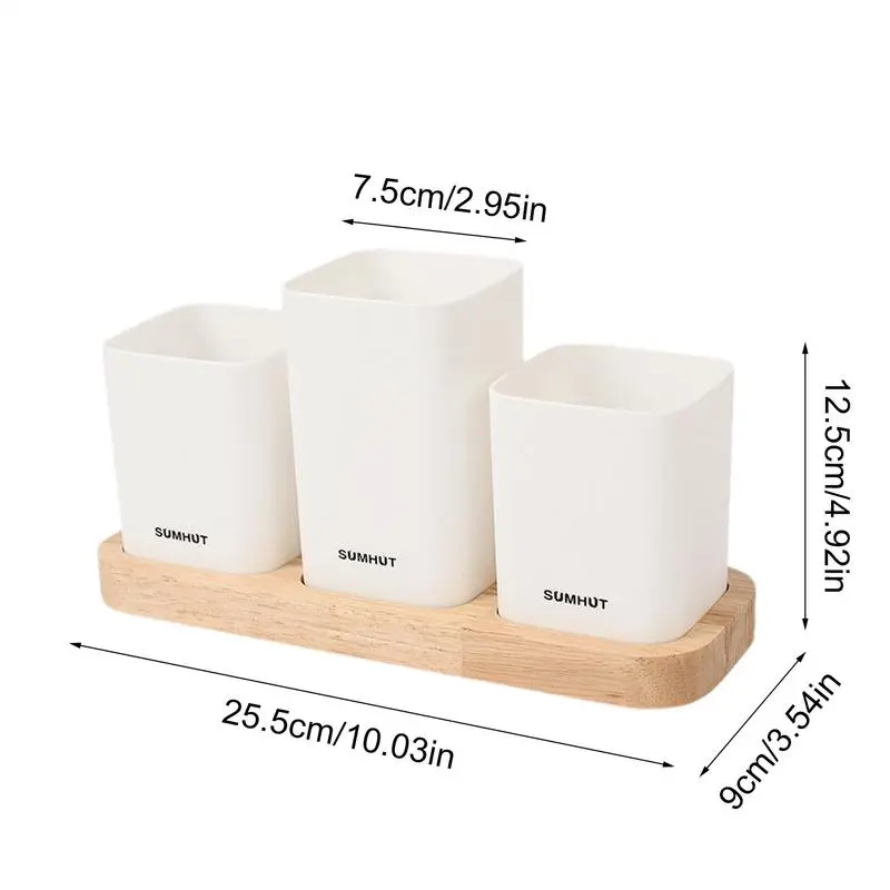 Kitchen Utensil Holder For Countertop Kitchen Utensil Holder With Wood Base Utensil Holder Comfortable Grip For Kitchen Bathroom