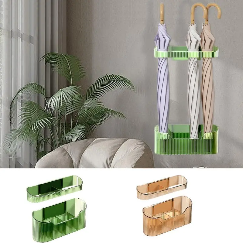 Umbrella Stands For Entryway Wall Mount Umbrella Rack Space-Saving Adjustable Umbrella Stand Basket Organizer For Long And Short