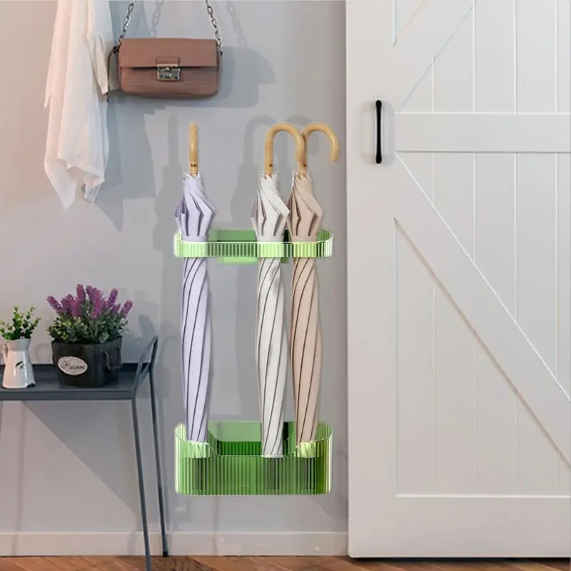 Umbrella Stands For Entryway Wall Mount Umbrella Rack Space-Saving Adjustable Umbrella Stand Basket Organizer For Long And Short