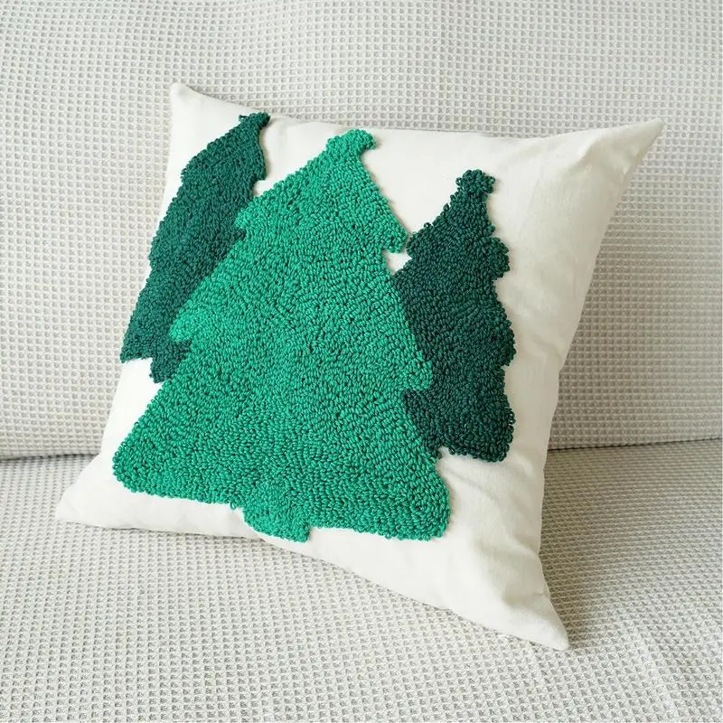 Christmas Cushion Case Soft Cozy Embroideried Pillowcase Cushion Case Christmas Element Design Throw Pillow Cover For Home Decor