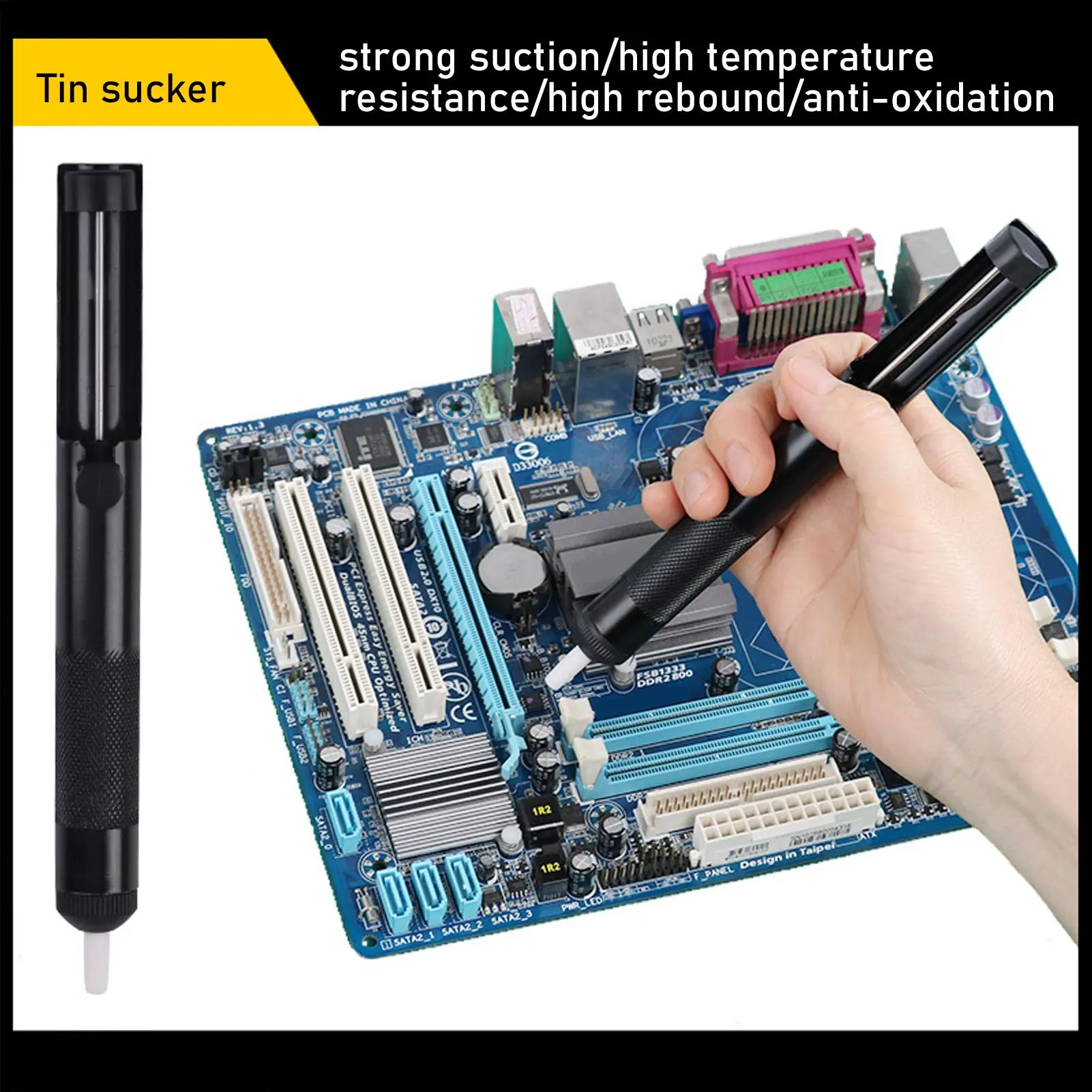Soldering Iron Kit for Electronics 60W Tin Absorber Soldering Machine External Heating Multi-Function Welding Tool with Tweezers