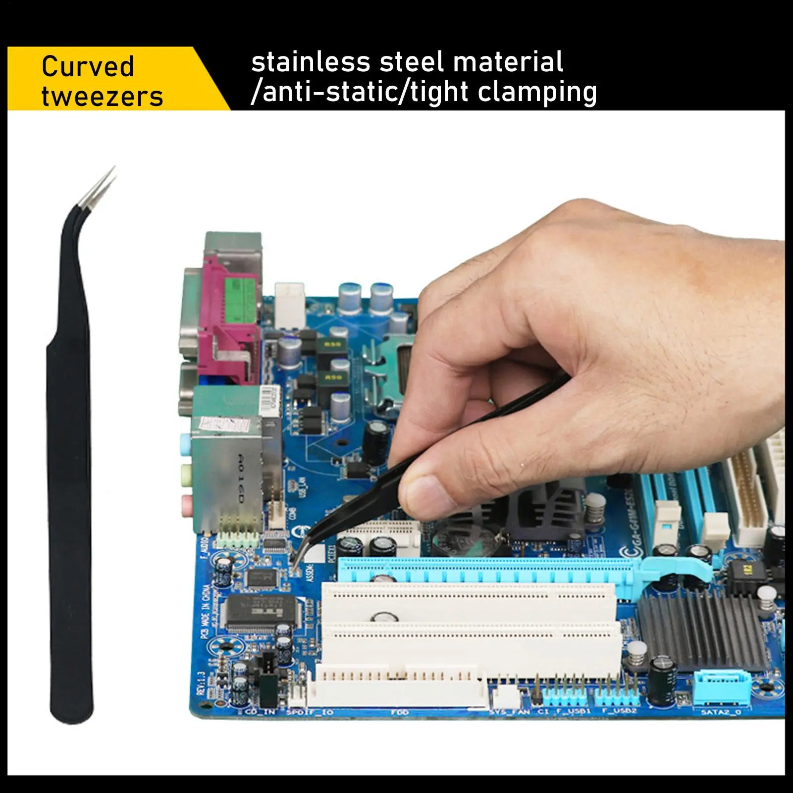 Soldering Iron Kit for Electronics 60W Tin Absorber Soldering Machine External Heating Multi-Function Welding Tool with Tweezers