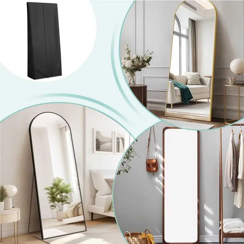 Mirror Dust Cover Waterproof Cover For Full-Length Mirror Oxford Fabric Indoor Furniture Protector For Hallway Dormitory Bedroom