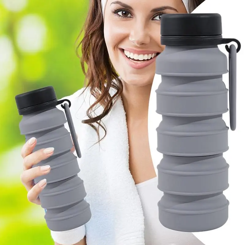Silicone Foldable Water Bottle Large Capacity Leakproof Water Bottles Travel Water Bottles Water Bottle For Kids Cute Water