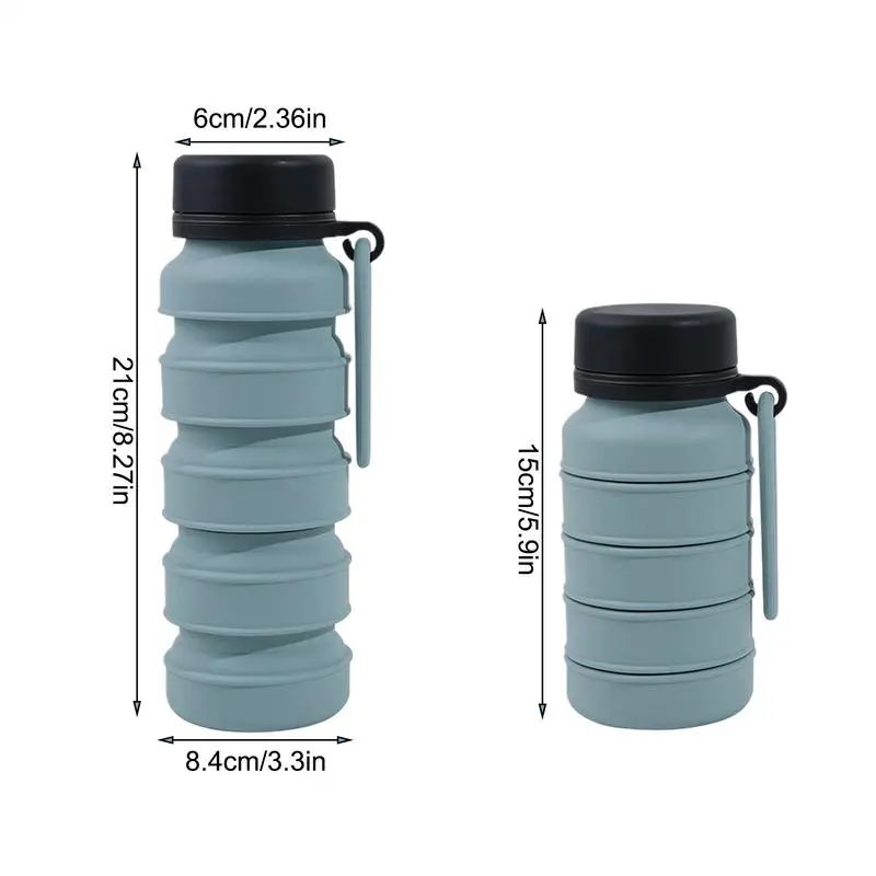 Silicone Foldable Water Bottle Large Capacity Leakproof Water Bottles Travel Water Bottles Water Bottle For Kids Cute Water
