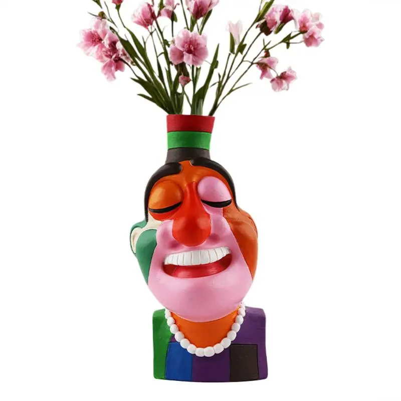 face vase Face Planter Pot Head Vase Boho Style Pots Modern Hand-Painted Decorative Flower Pot Abstract Art Vase Face Flower Pot