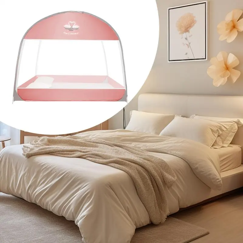 Bed Gnat Net Camping Mesh Tent Foldable Mesh Bed Canopy For Outdoor Camping Portable Double Door Kids Gnat Netting Tent