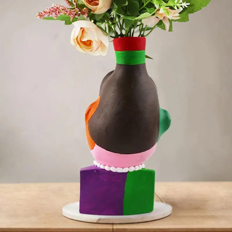 face vase Face Planter Pot Head Vase Boho Style Pots Modern Hand-Painted Decorative Flower Pot Abstract Art Vase Face Flower Pot
