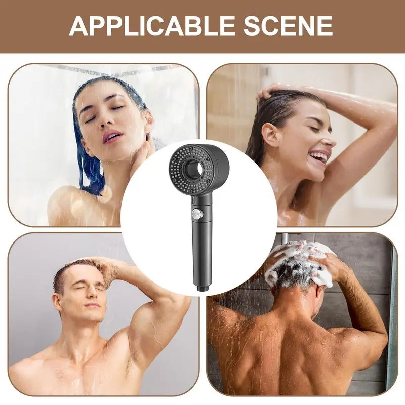 Handheld Shower Head High Pressure Handheld Showerhead 5 Modes Adjustable Handheld Shower Head Spray For Dorm Hotel Apartment