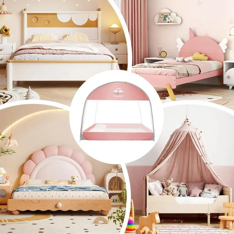 Bed Gnat Net Camping Mesh Tent Foldable Mesh Bed Canopy For Outdoor Camping Portable Double Door Kids Gnat Netting Tent