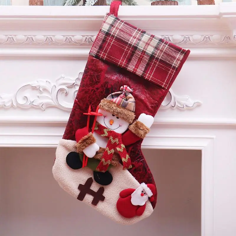 Christmas stockings Christmas Tree cute stockings Christmas Stuffers Candy Bag Christmas Gift Bag Santa Elk Socks Fireplace Deco
