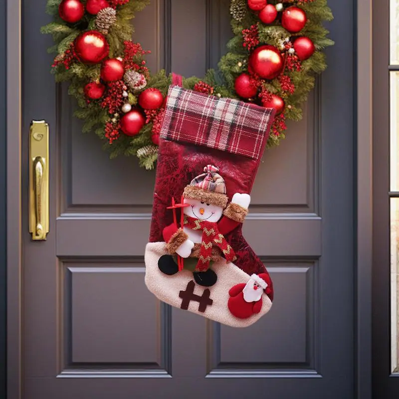 Christmas stockings Christmas Tree cute stockings Christmas Stuffers Candy Bag Christmas Gift Bag Santa Elk Socks Fireplace Deco