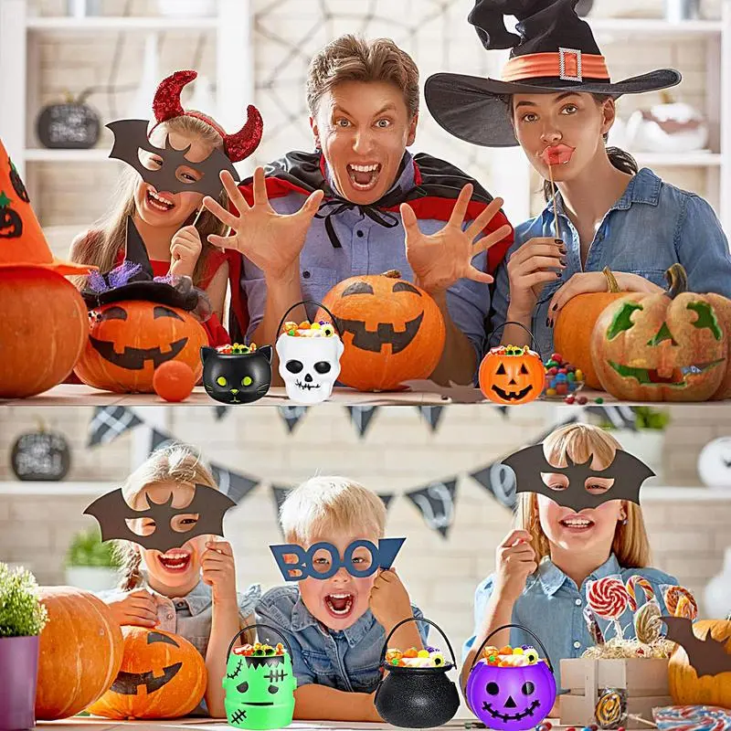 Halloween Treat Buckets 11 Pieces Candy Bucket Goodie Bucket Trick Or Treat Party Bags Portable Trick Or Treat Pail Reusable