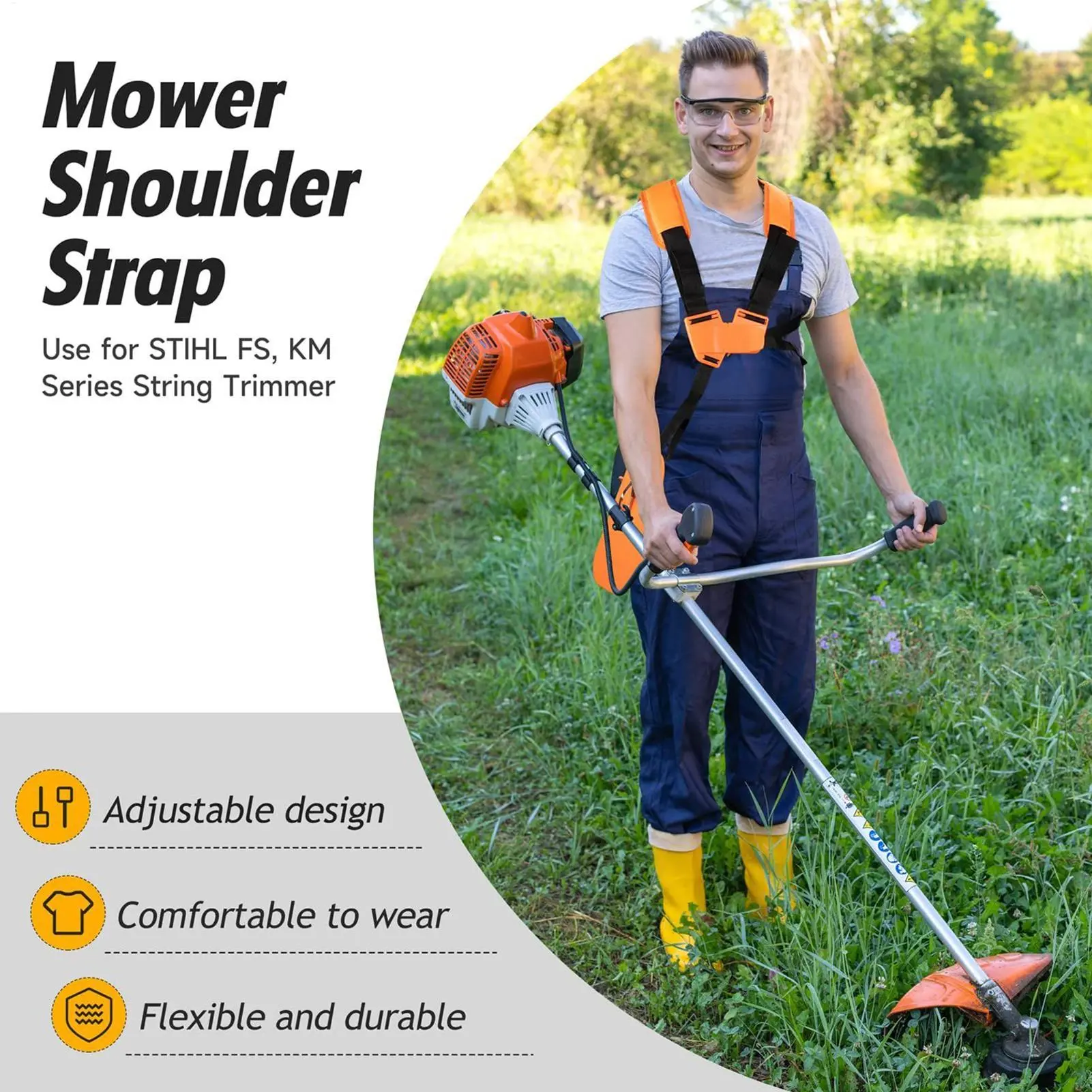 Trimmer Harness String Trimmer Strap Ergonomic Brush Cutter Shoulder Protector Belt Support For Gardening Trimming