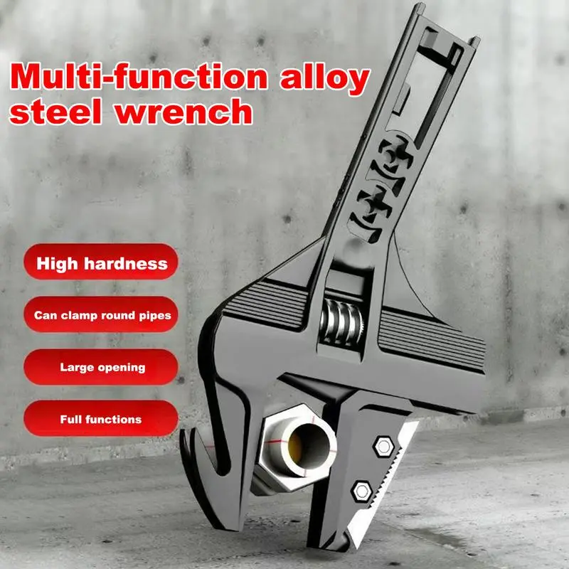 Adjustable Wrench Multi-function Home Repair Plumbing Wrench Movable Spanners Wide Water Pipe and Nut Wrench Hand Tool