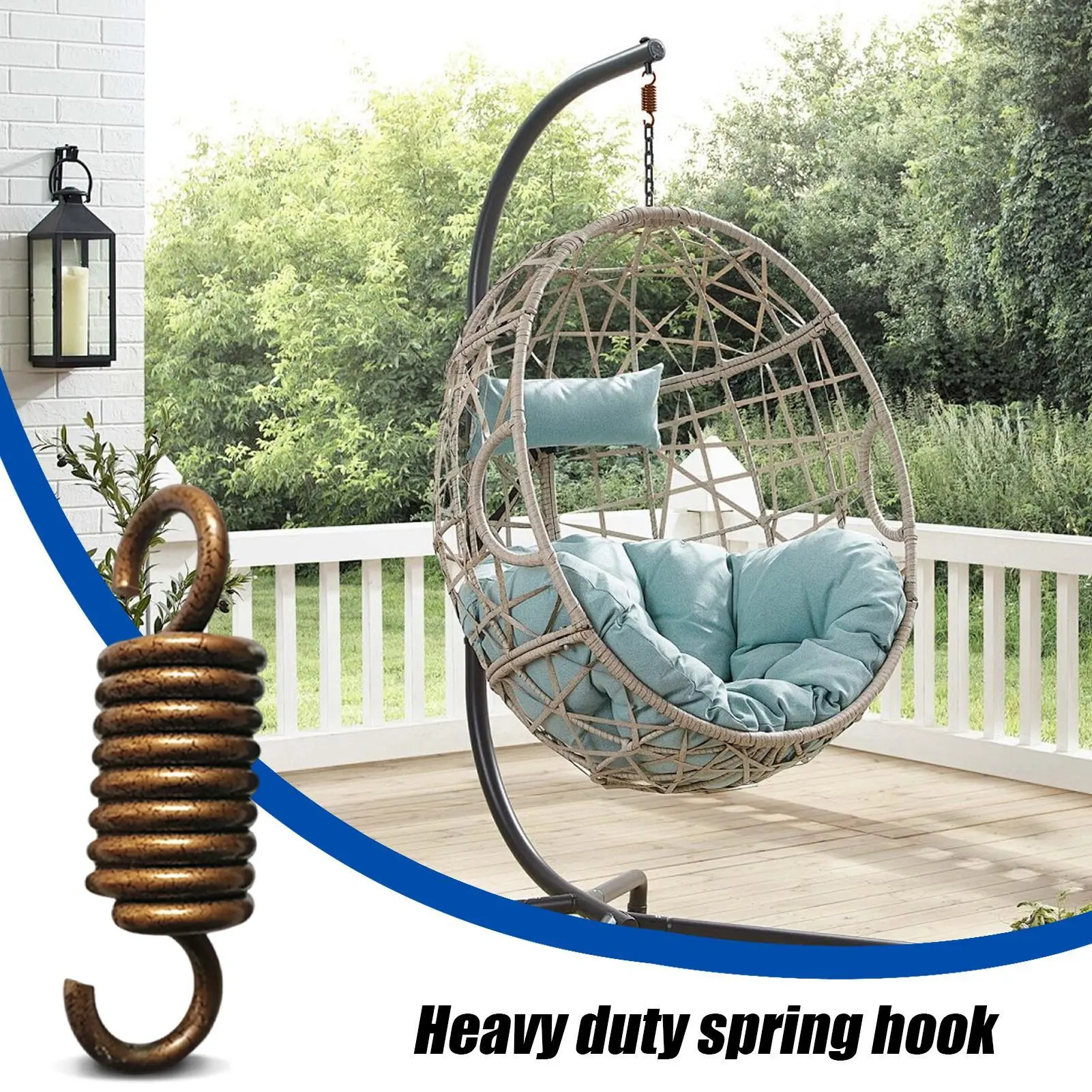 Porch Swing Spring Porch Swing Suspension Hanger Stainless Steel Strong Load-Bearing Hook for Gym Boxing Bag Patio Hardware