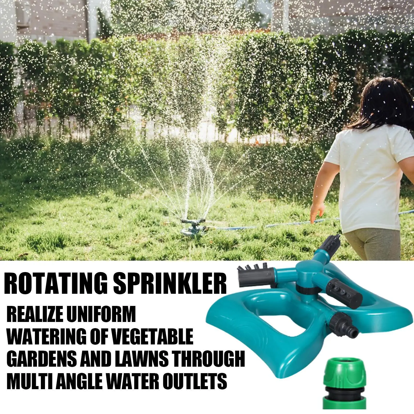 Grass Sprinkler For Lawn 360 Degree Rotation Auto Irrigation Garden Sprinkler Watering System 3-Arm Gardening Accessories