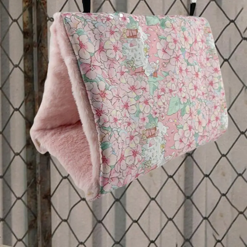 Parrot Warm Nest plush lining and removable heating pad Winter Heating Cockatiel House Plush Bird Sleeping Nest bird Cotton nest